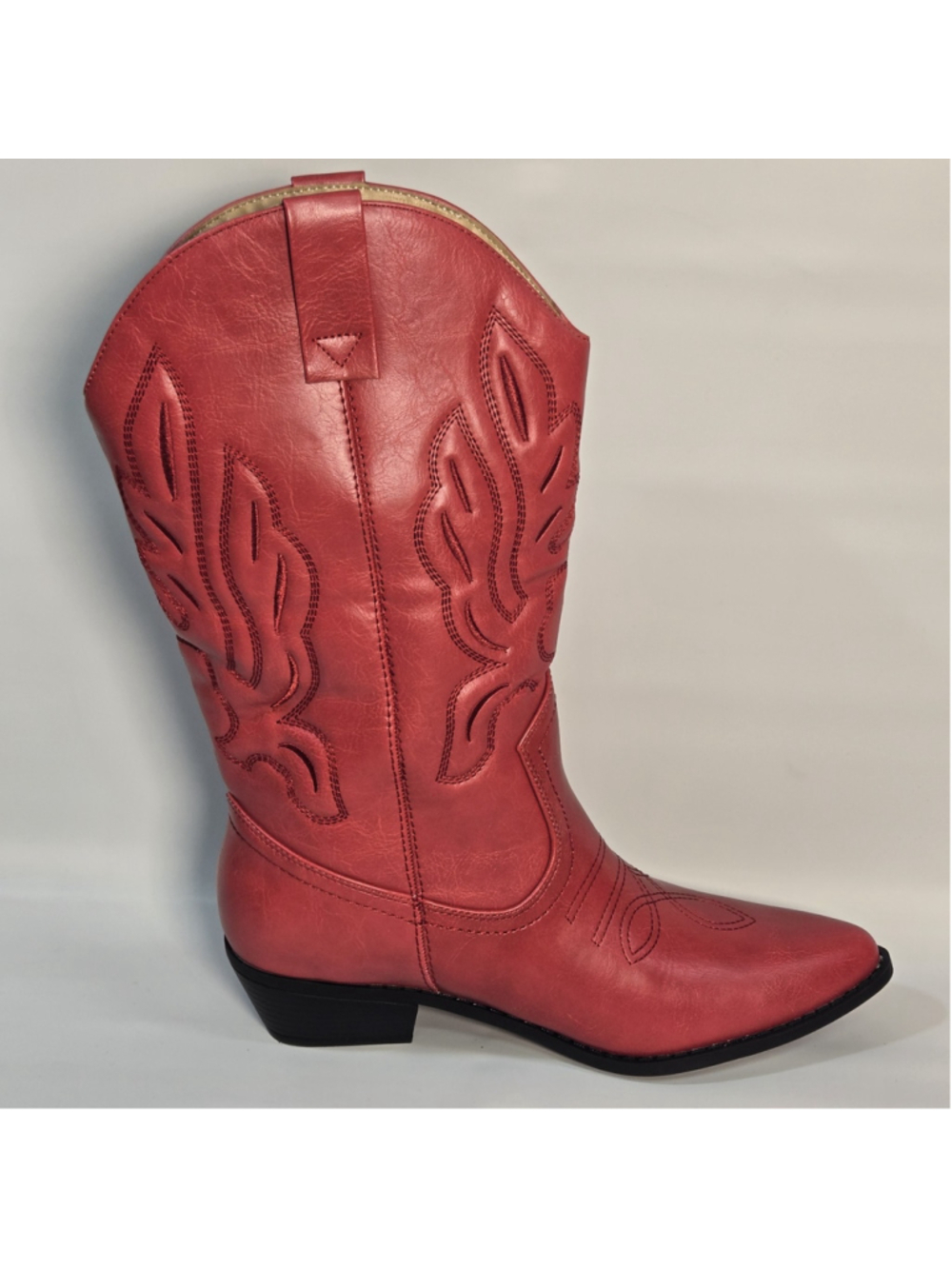 Dream Pairs Red Western Boots Embroidered Cowgirl Pointed Toe Women 10 Rodeo NEW - Picture 3 of 9